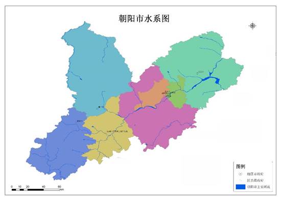 朝阳市水系图